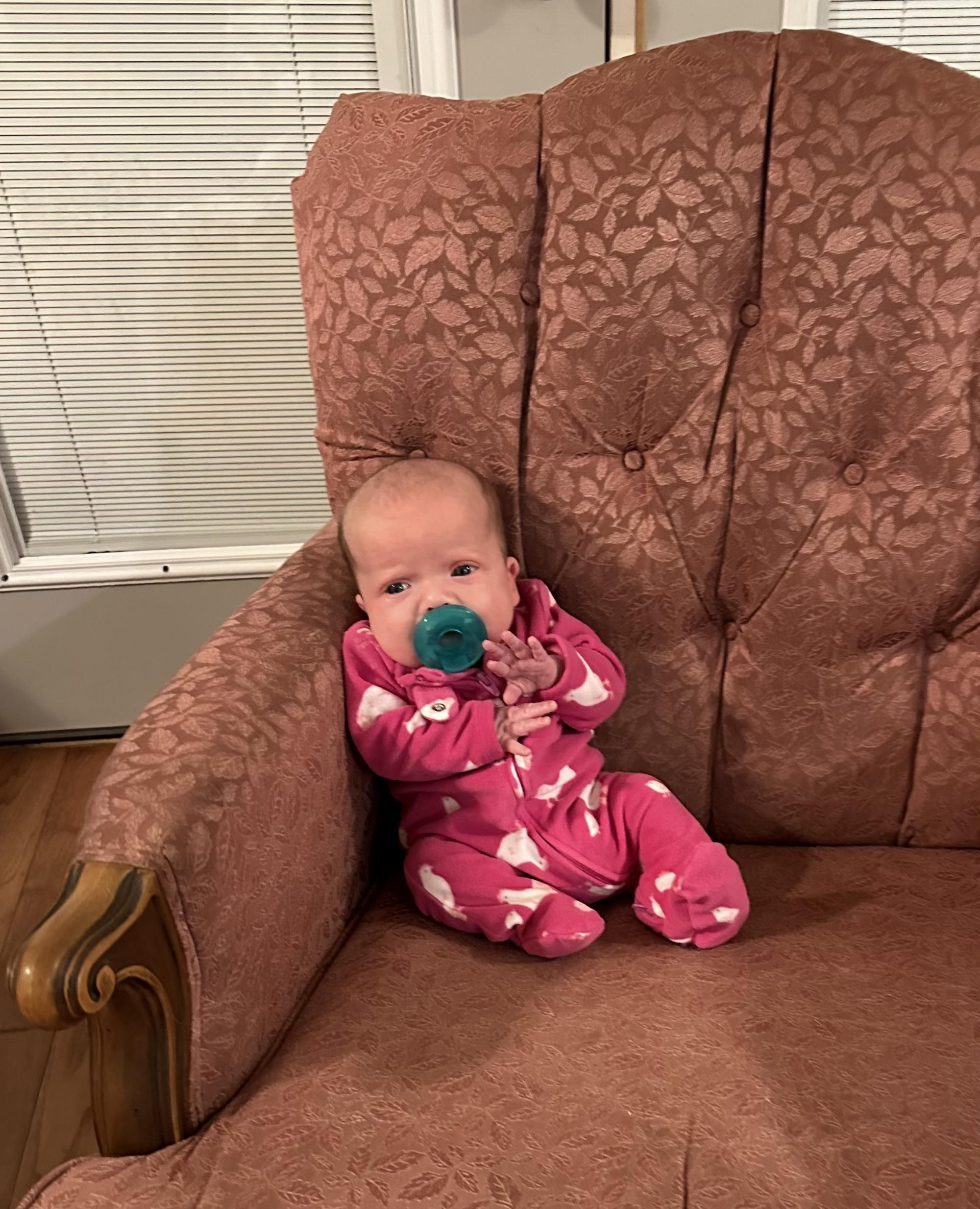 Already stealing Dad’s favorite chair